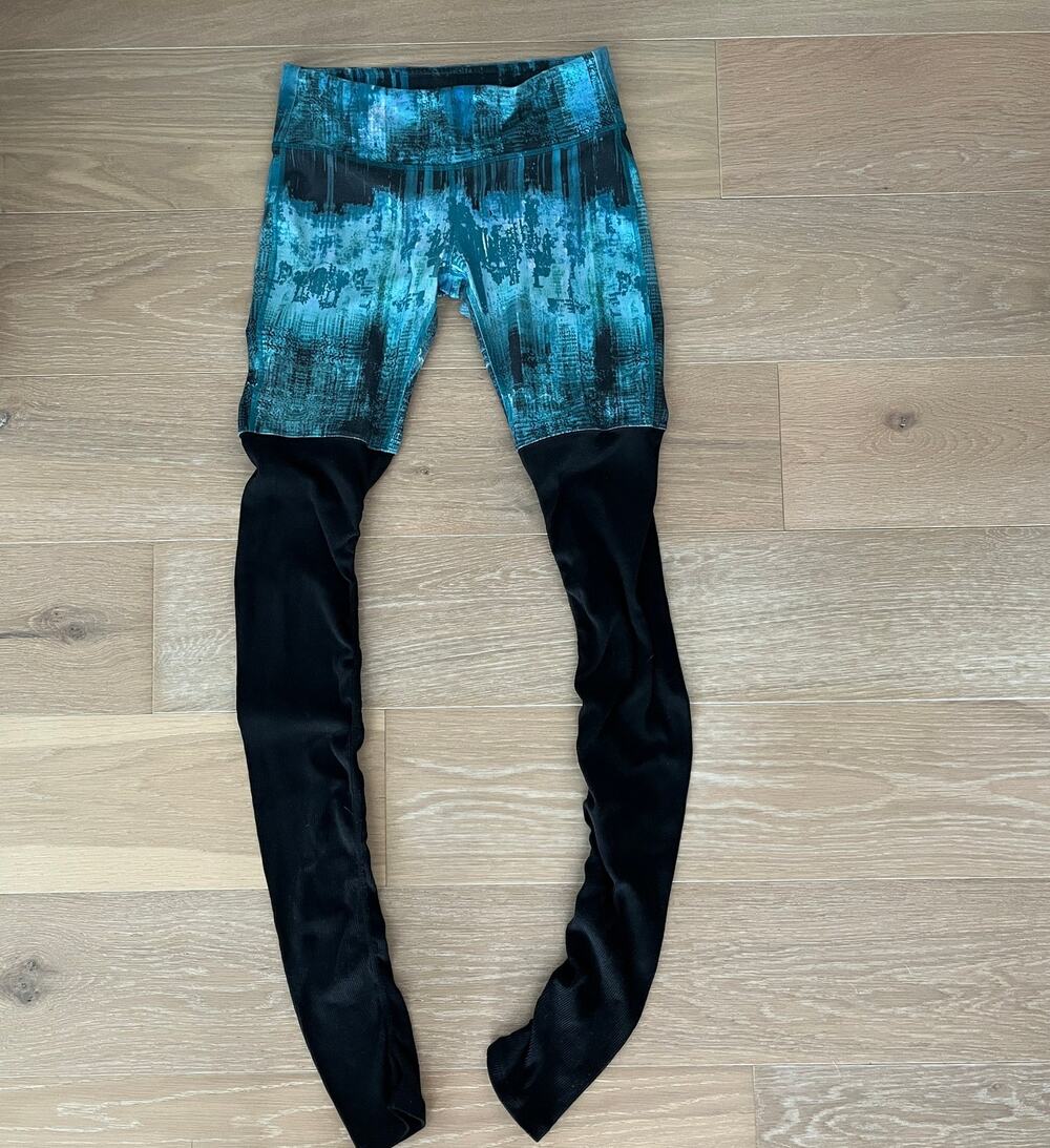 ALO Yoga Goddess Leggings Teal Ombre Black
